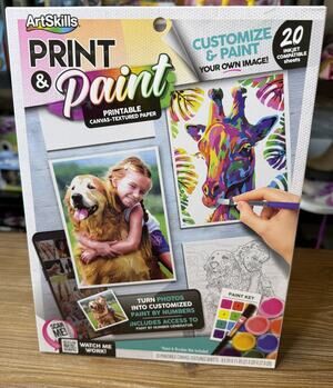 ArtSkills Print & Paint Canvas Paper – 20 Sheets (DIY Paint-by-Number Kit)